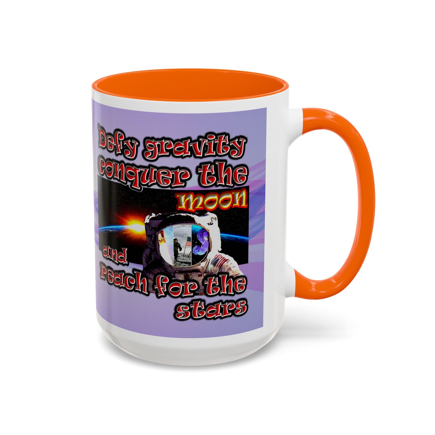 defy conquer reach - Accent Mug (light blue-pink wave)