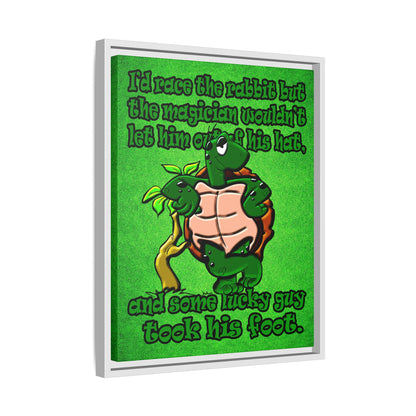 turtle race - framed canvas art (green turf)