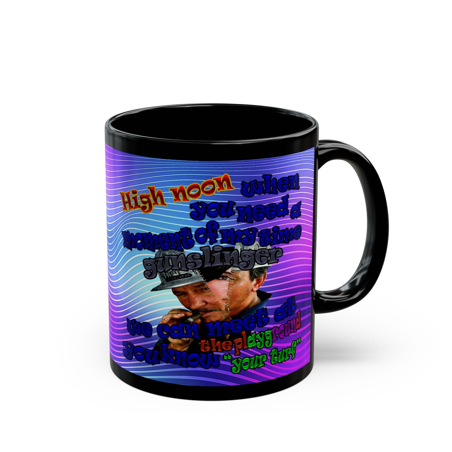 high noon - Black Mug (purple wave)