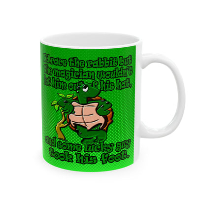 turtle race - White Mug (logo green)