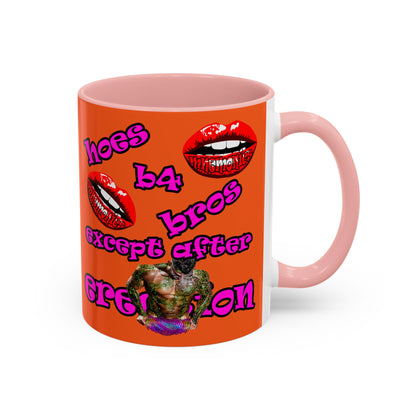 hoes b4 bros - Accent Mug (orange)