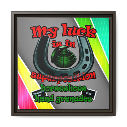my luck - framed canvas art (rainbow split)