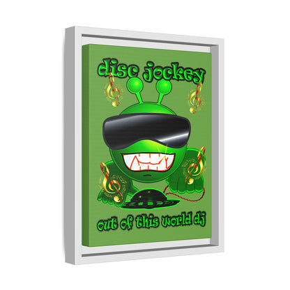 disc jockey - framed canvas art (green)
