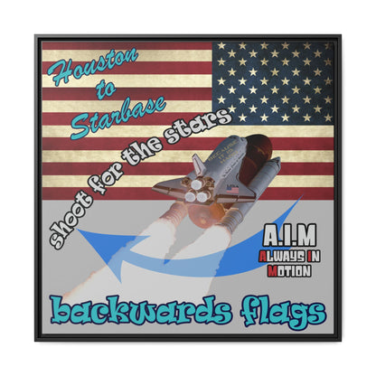 shoot for the stars - framed canvas art (light grey)