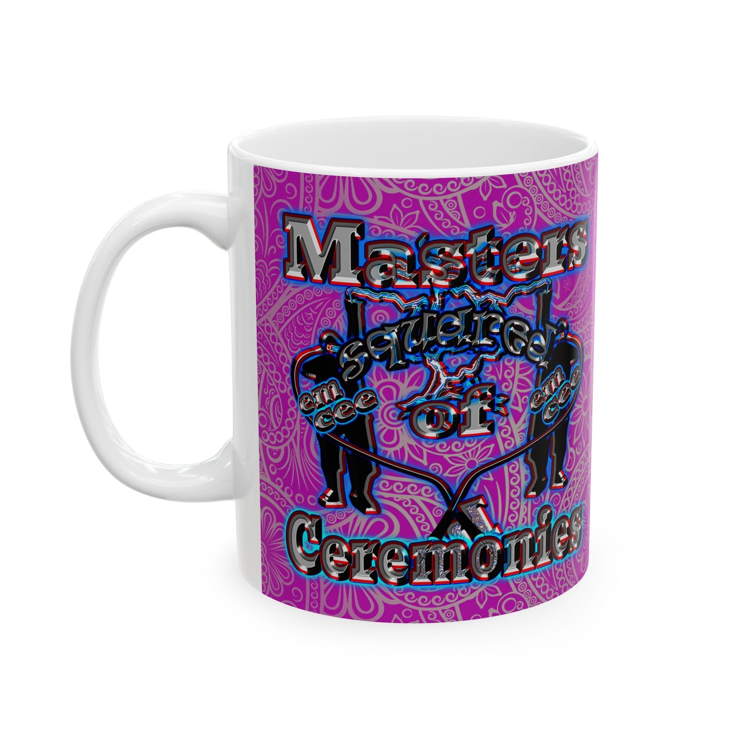 em cee squared - White Mug (pink swirl)