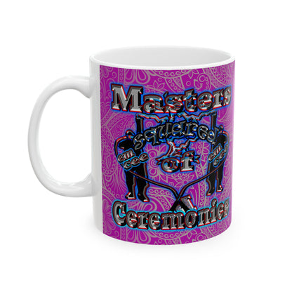 em cee squared - White Mug (pink swirl)