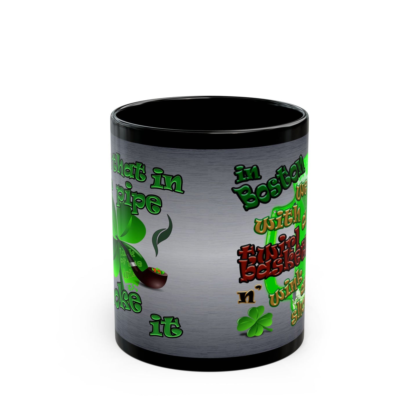 celtics logo - Black Mug (brushed nickel)