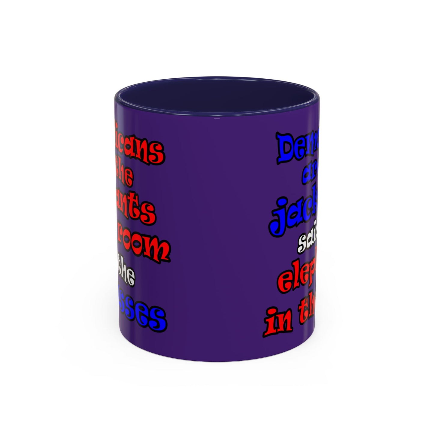 donkeys and elephants - Accent Mug (purple)