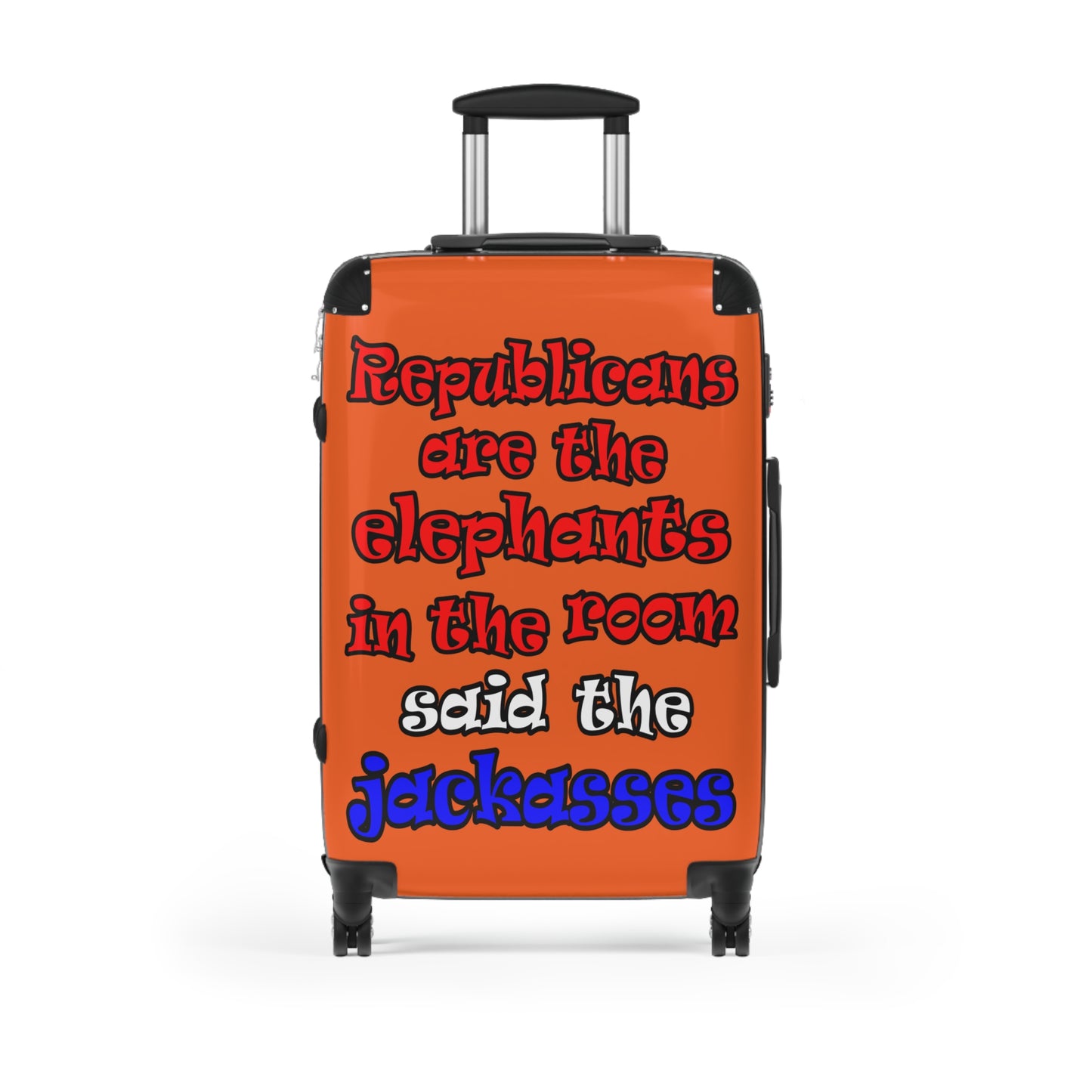 donkeys and elephants - Suitcase (orange)