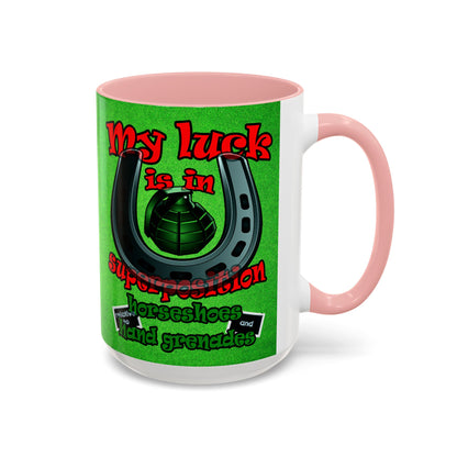 my luck - Accent Mug (green turf)