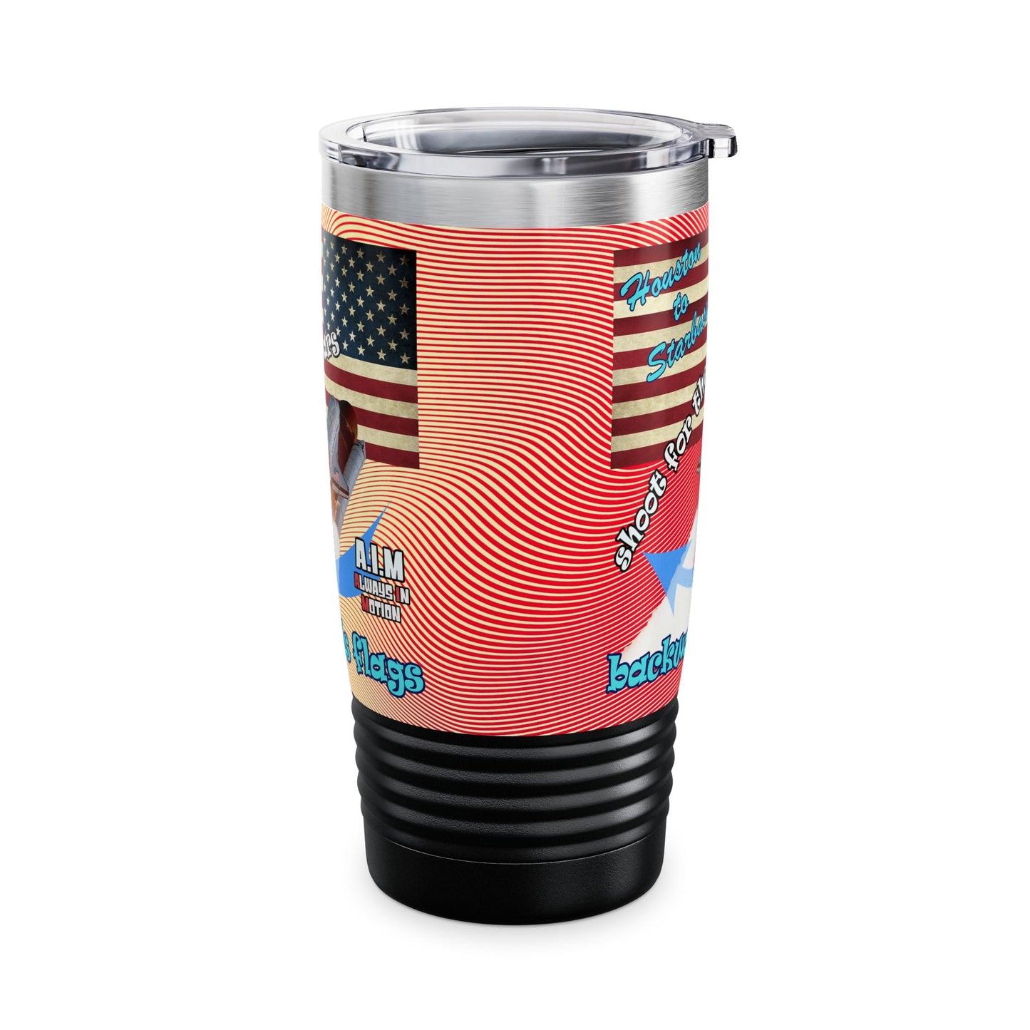 shoot for the stars - Ringneck Tumbler, 20oz (yellow-orange wave)