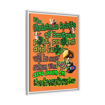 christmas spirits of boston - framed canvas art (crusta)