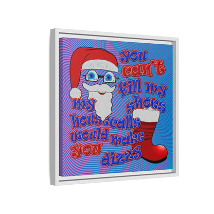 santa's shoes - framed canvas art (light blue-purple wave)