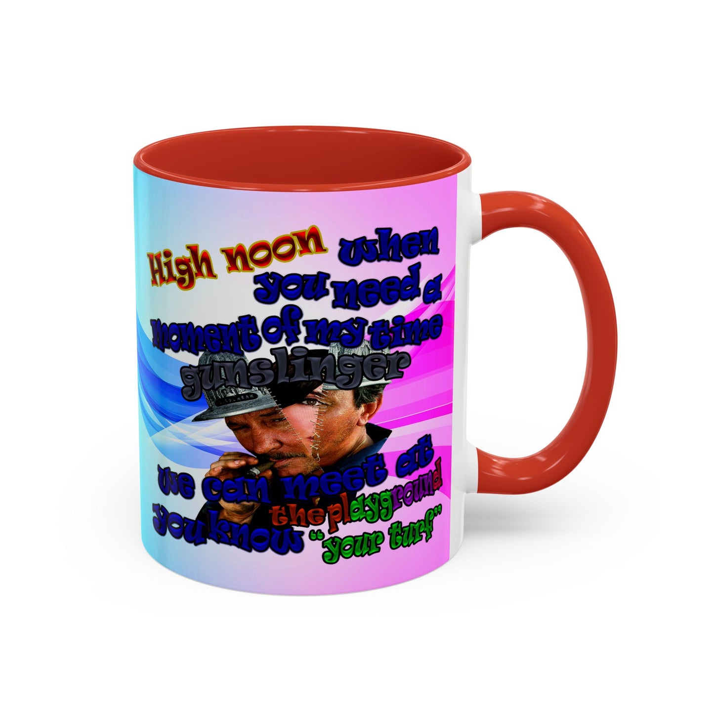 high noon - Accent Mug (light blue-pink wave)