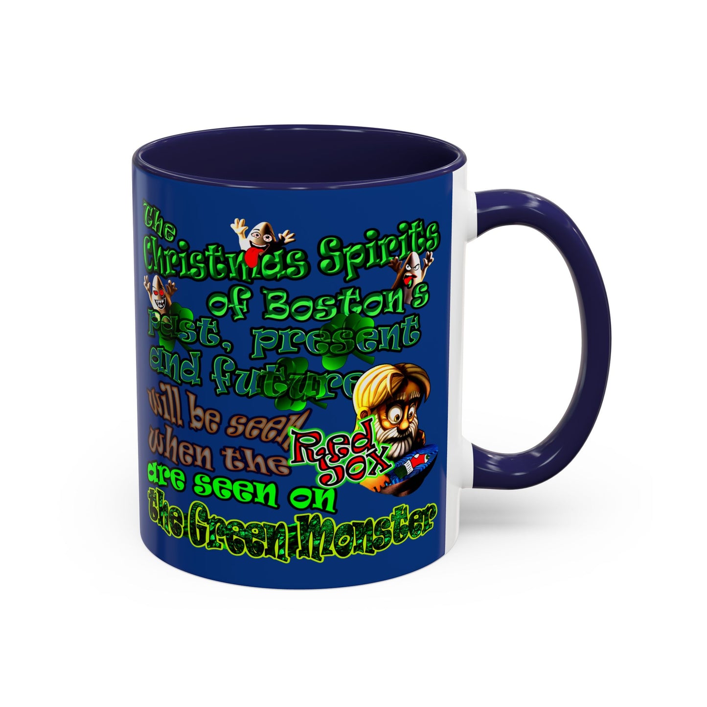 christmas spirits of boston - Accent Mug (dark blue)
