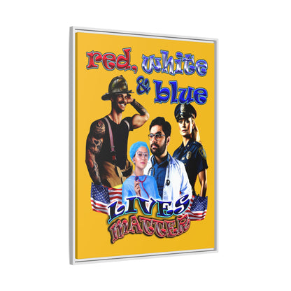 rw&b lives matter - framed canvas art (yellow)