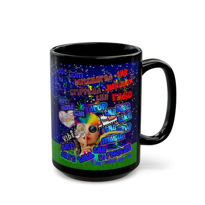drop the beat - Black Mug ('snoops' background)
