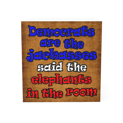 donkeys and elephants - note cube (brown papyrus)