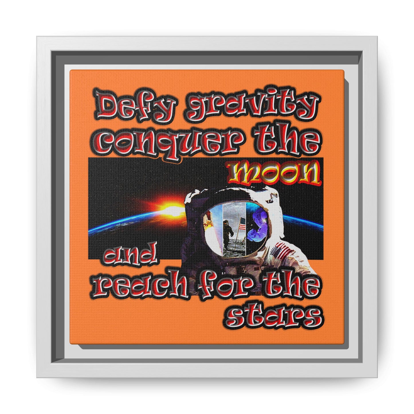 defy conquer reach - framed canvas art (crusta)