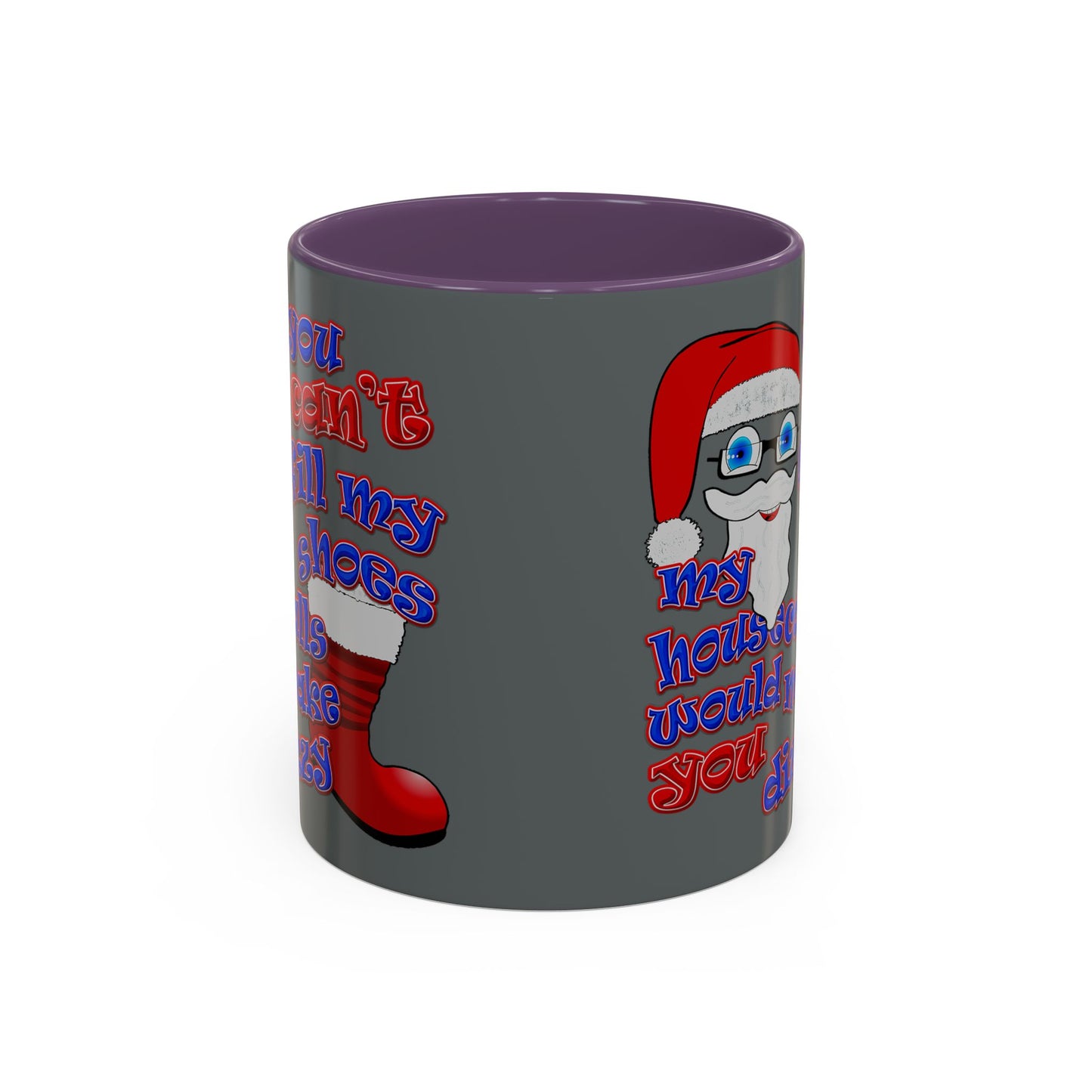 santa's shoes - Accent Mug (dark grey)