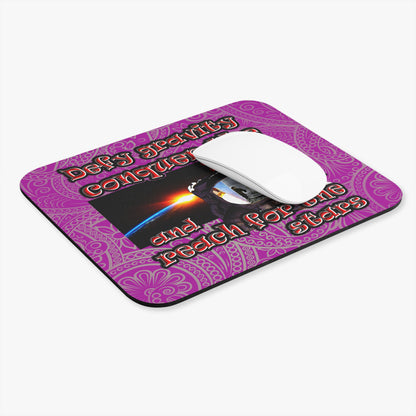 defy conquer reach - Mouse Pad (Rectangle) (pink swirl)