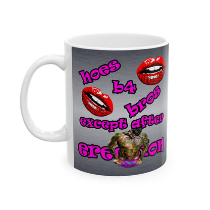 hoes b4 bros - White Mug (brushed nickel)