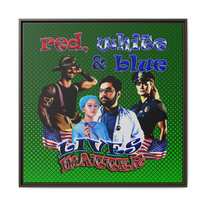 rw&b lives matter - framed canvas art (logo green)