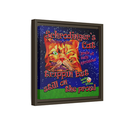 schrodinger's cat - framed canvas art ('snoops' background)