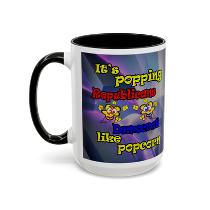 popping like popcorn - Accent Mug (grey-pink wave)