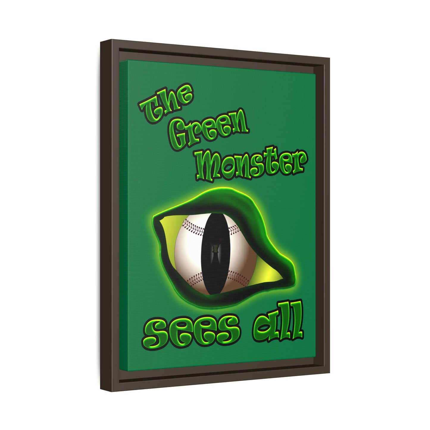 green monster - framed canvas art (dark green)