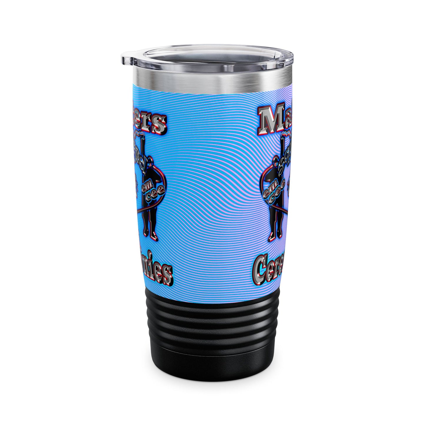 em cee squared - Ringneck Tumbler, 20oz (light blue-purple wave)