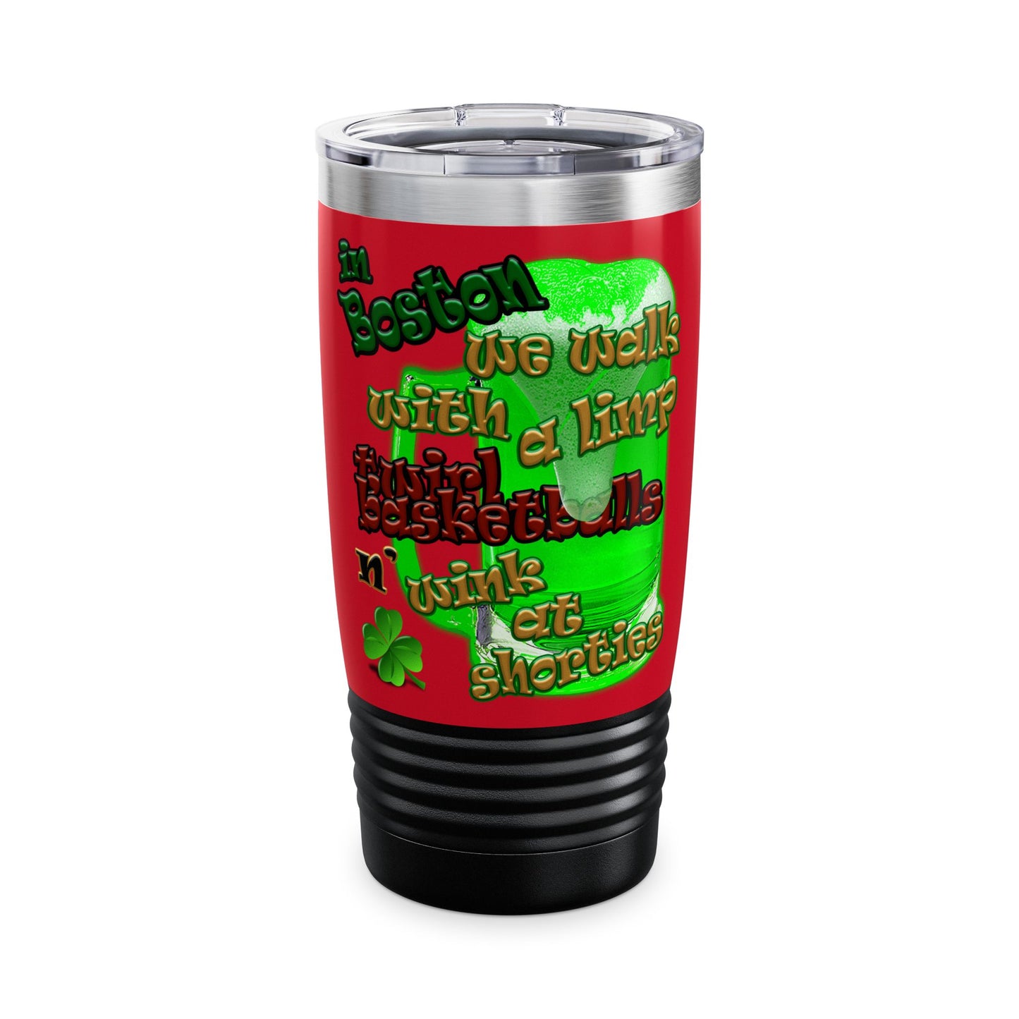 celtics logo - Ringneck Tumbler, 20oz (dark red)