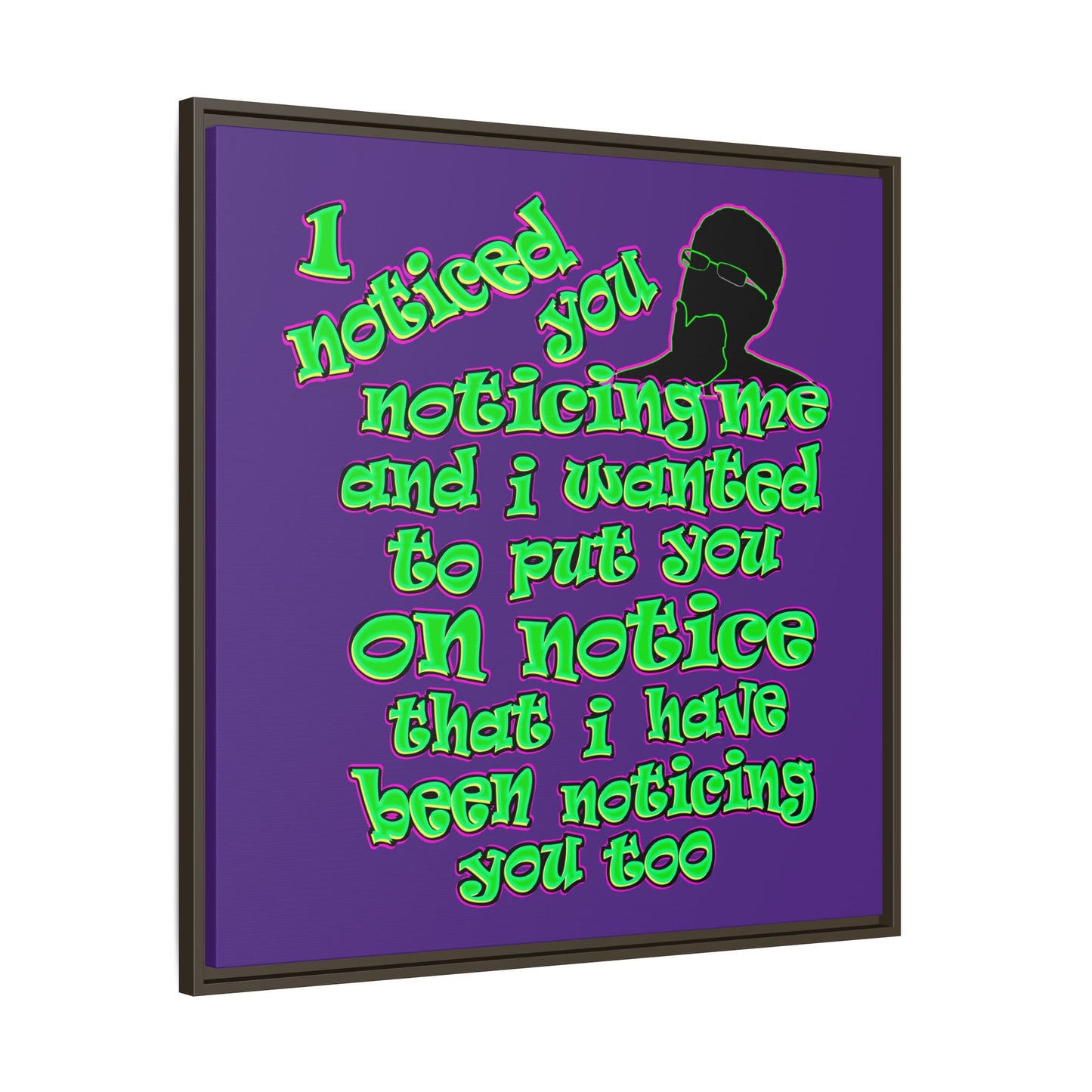 noticed you noticing - framed canvas art (purple)