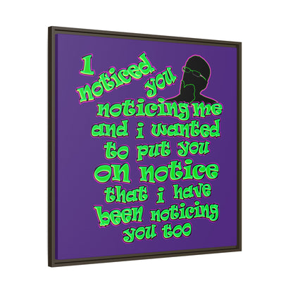 noticed you noticing - framed canvas art (purple)