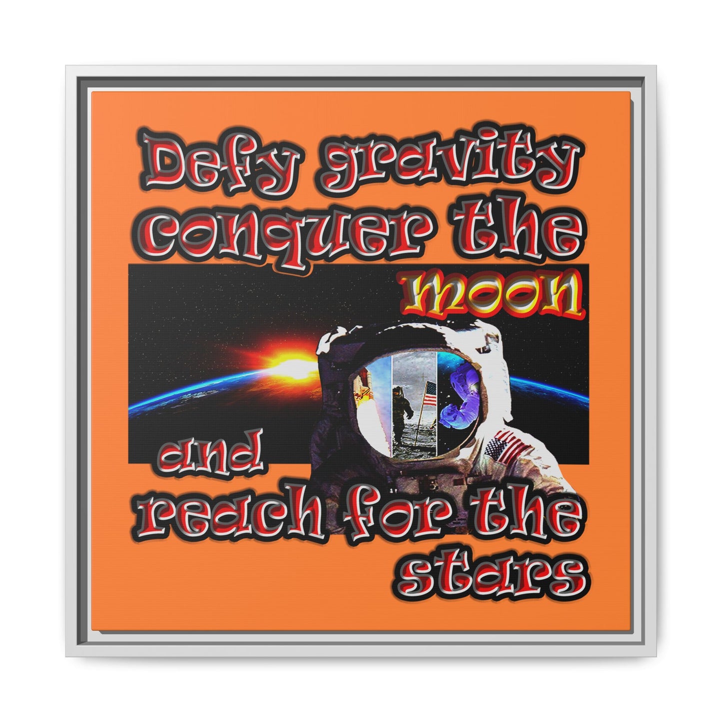defy conquer reach - framed canvas art (crusta)