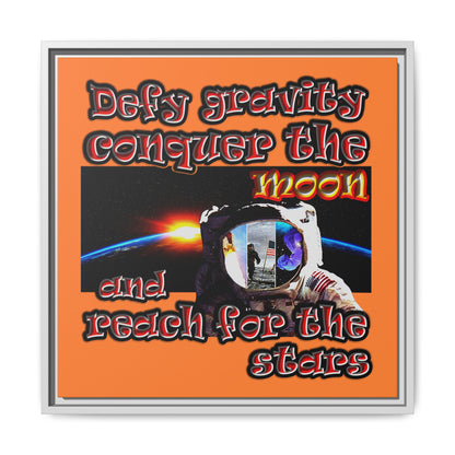 defy conquer reach - framed canvas art (crusta)