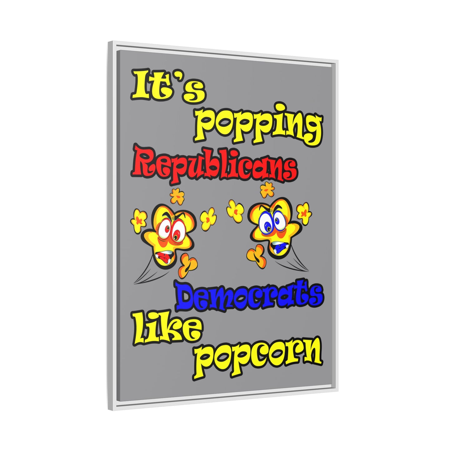 popping like popcorn - framed canvas art (grey)