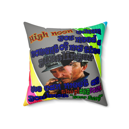 high noon - Faux Suede Square Pillow - (rainbow split)