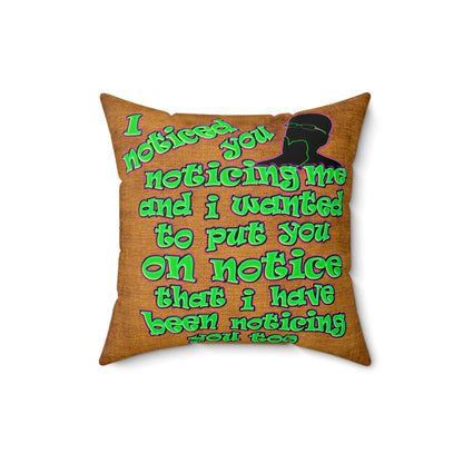 noticed you noticing - Faux Suede Square Pillow - (dichromatic brown papyrus)