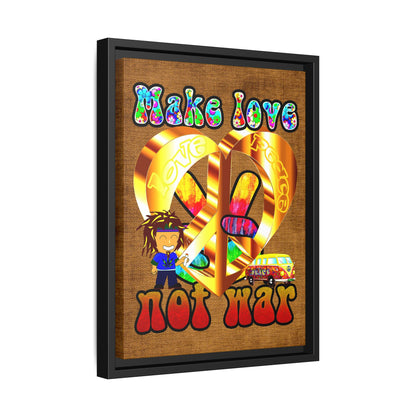 love peace - framed canvas art (brown papyrus)