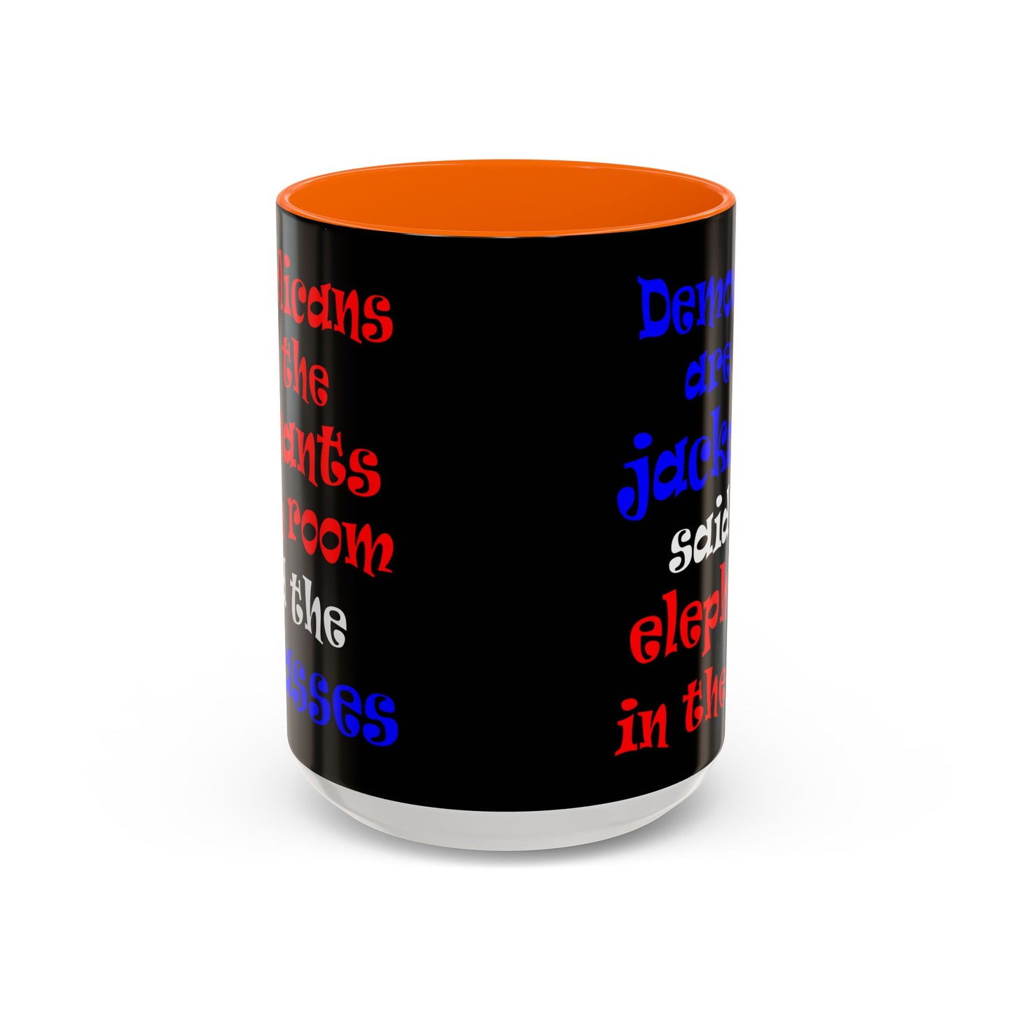 donkeys and elephants - Accent Mug (black)