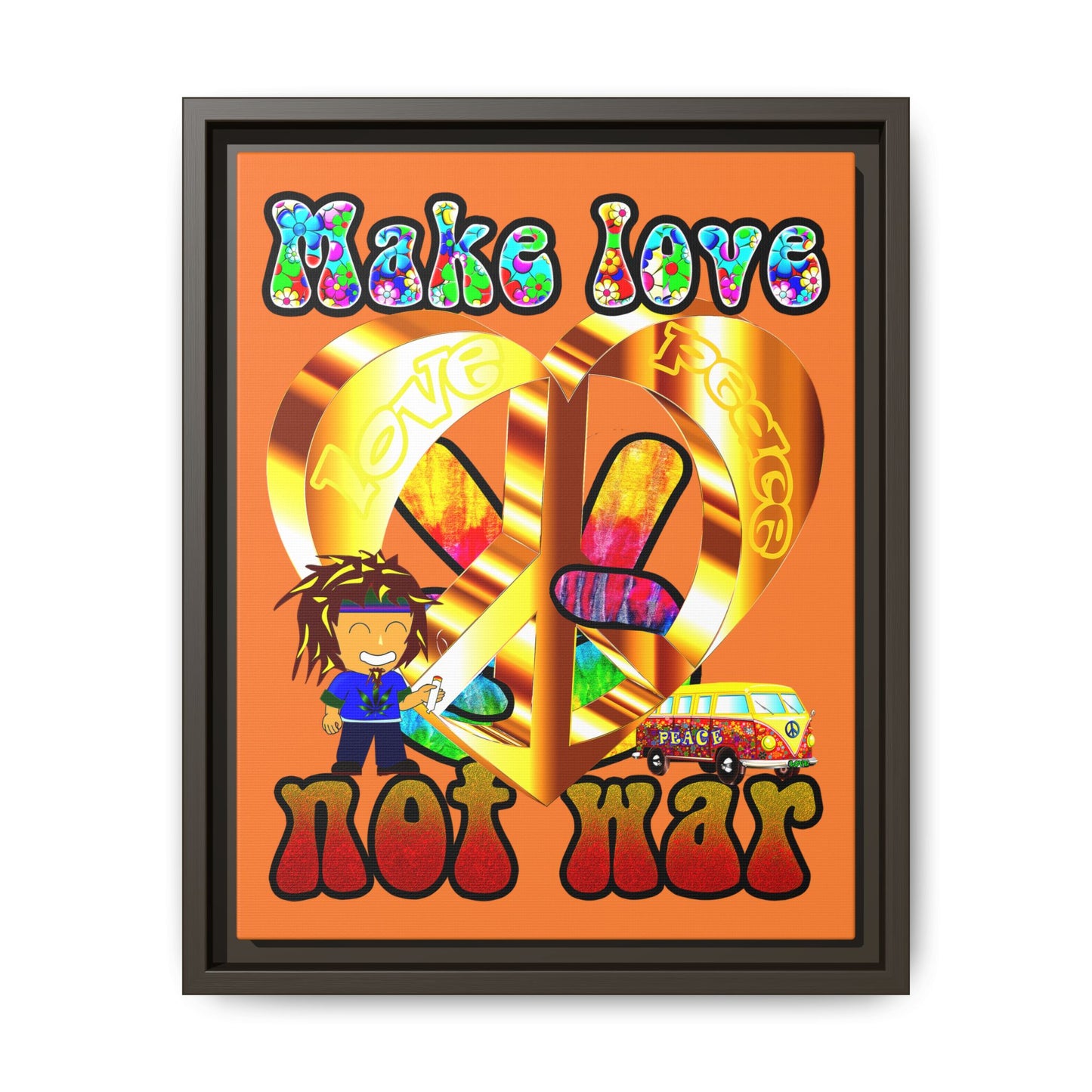 love peace - framed canvas art (crusta)