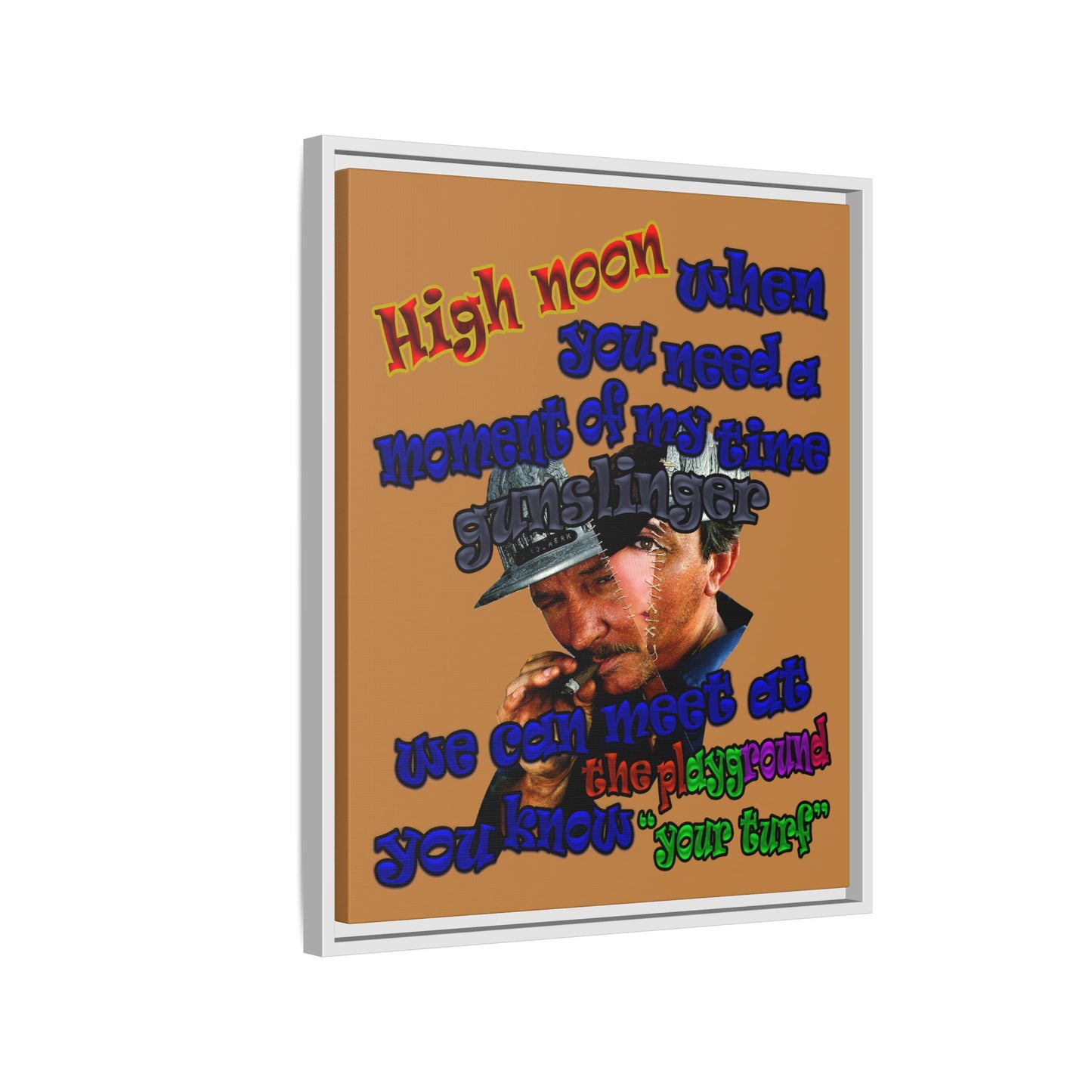 high noon - framed canvas art (light brown)