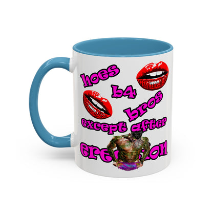 hoes b4 bros - Accent Mug (white)
