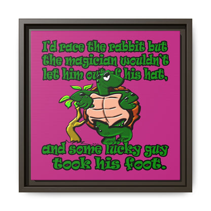 turtle race - framed canvas art (pink)