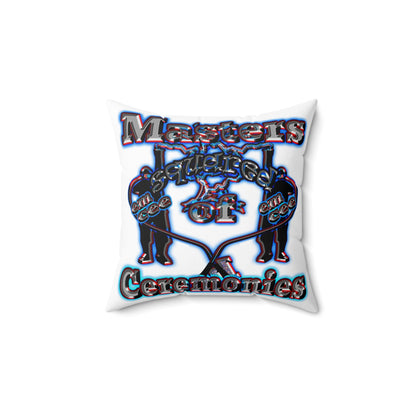 em cee squared - Spun Polyester Square Pillow - (white)