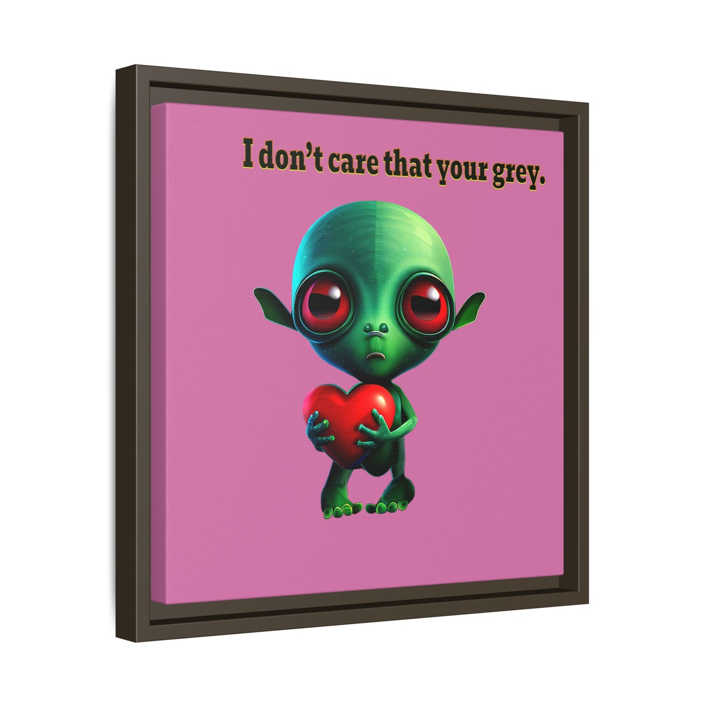 I don't care that your grey - framed canvas art (light pink)