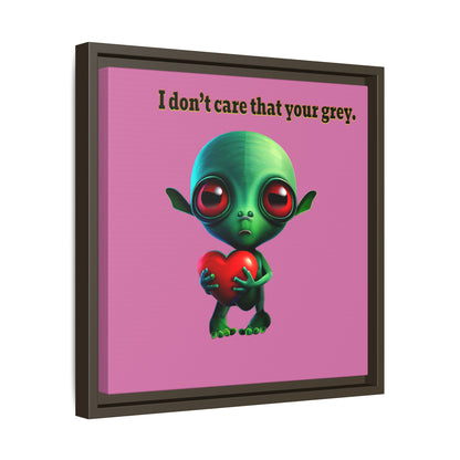 I don't care that your grey - framed canvas art (light pink)