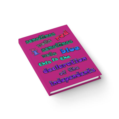 declaration of the independents - journal-lined (pink)