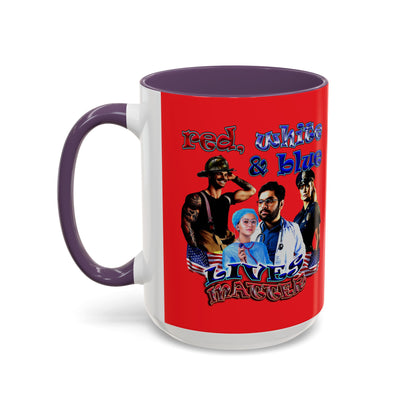 rw&b lives matter - Accent Mug (red)